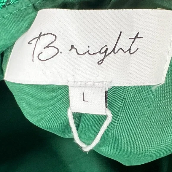 Bright Green Jacquard Midi Dress Pleated Skirt Back Bow Detail. Size Large. NWT. - Picture 4 of 15